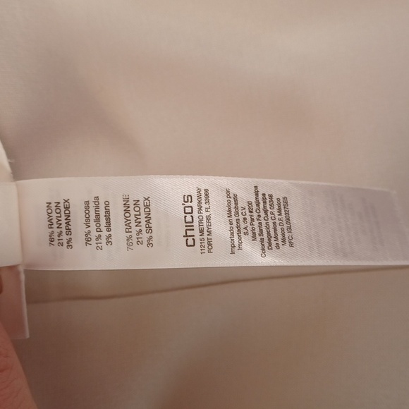 Chico's Cream Color Ankle Length Legging, Stretch, Like New - Picture 3 of 14